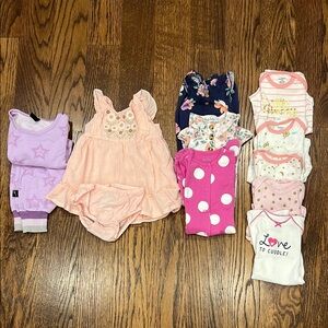 11 piece Assorted Baby Girl 3-6 and 6 month Clothing Set
